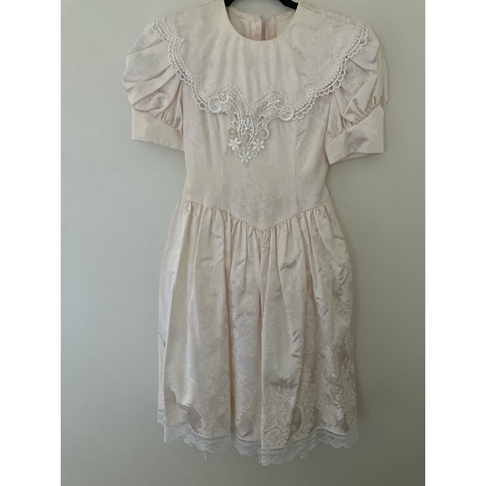 Vintage Gunne Sax Soft Pink Dress With Lace Trim Girls Size 10